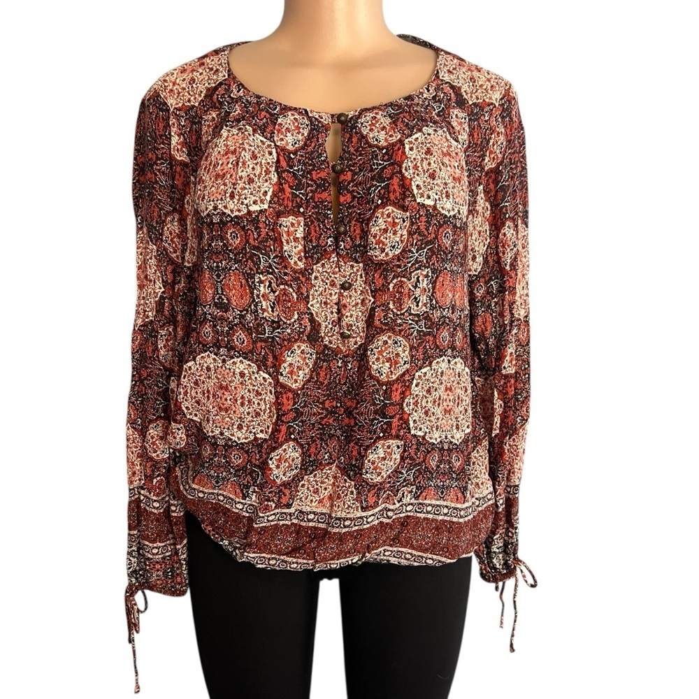 3/$30 ☀️ Lucky Brand Long Sleeve Bohemian Blouse
